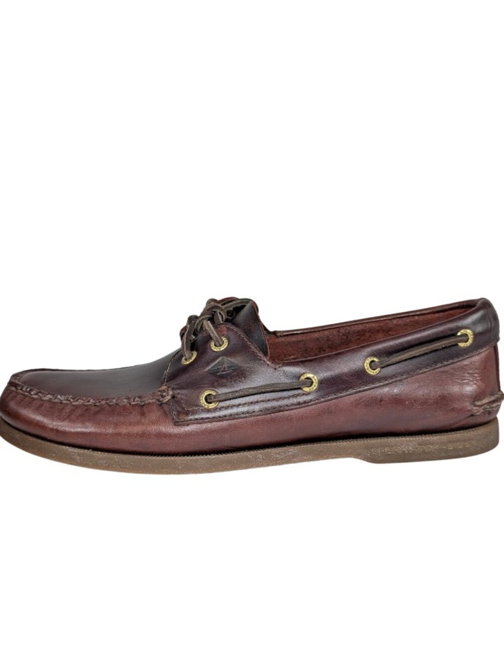 Sperry Top Sider Men's 11.5 Amaretto Brown Leather Original 2-Eye Boat Shoes - Picture 2 of 11